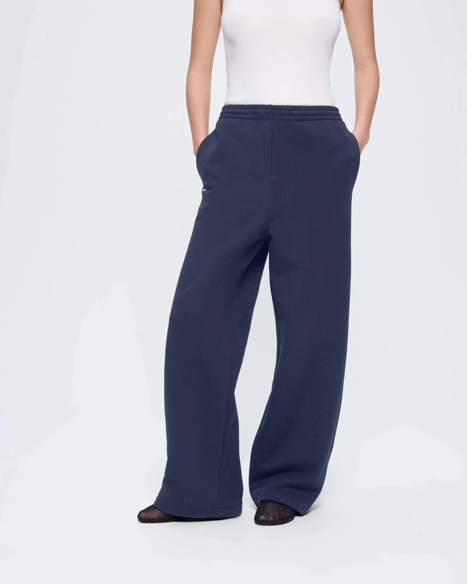 Womens 365 Heavyweight Straight Leg Track Pants—Navy - Image 3