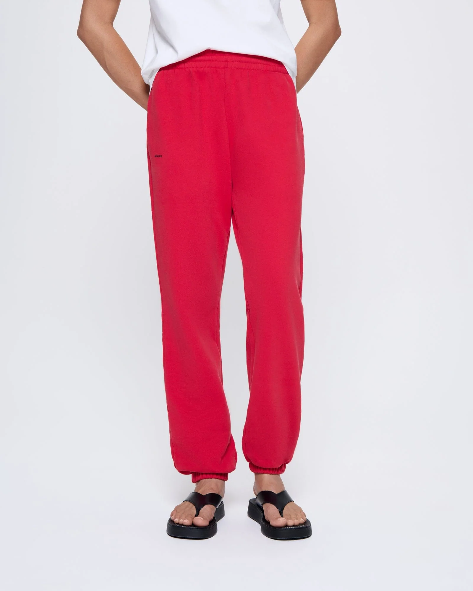 Womens 365 Midweight Track Pants—Goji red - Image 3