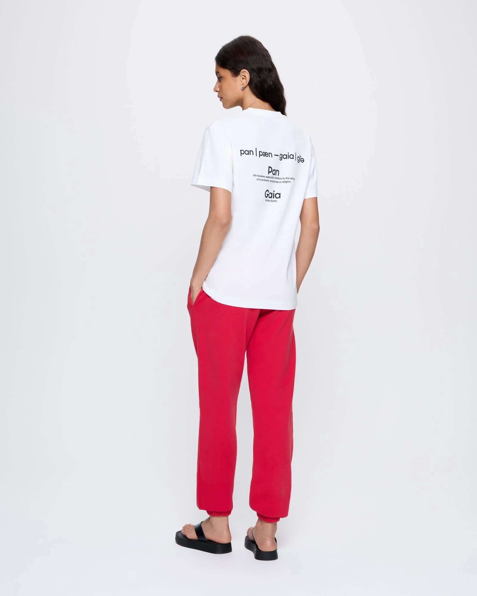 Womens 365 Midweight Track Pants—Goji red - Image 5