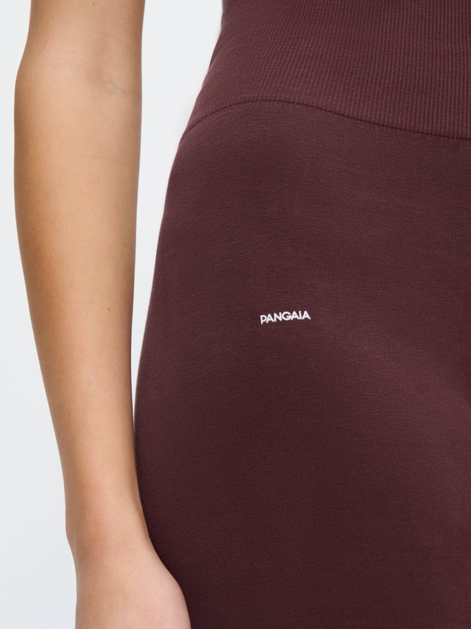Womens Cotton-Stretch Cycle Shorts—Chestnut Maroon - Image 4