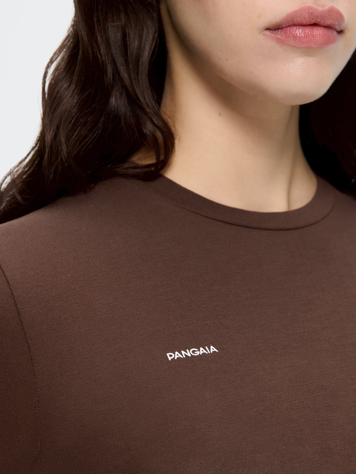 Womens Cotton-Stretch Long-Sleeved Top—Mahogany Brown - Image 4