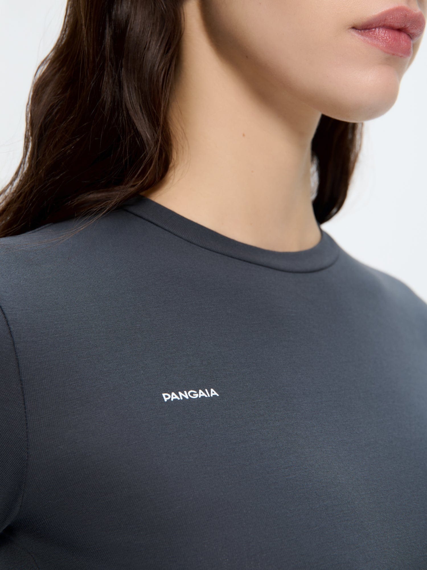 Womens Cotton-Stretch Long-Sleeved Top—Smoked Black - Image 5