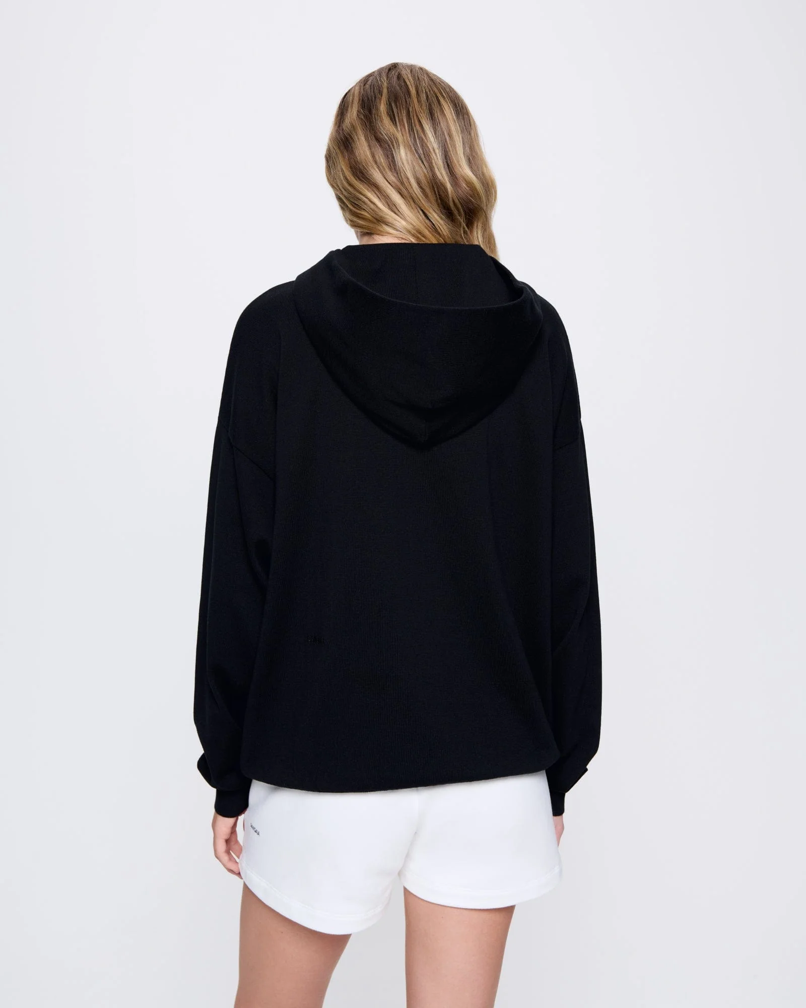 Womens DNA Knitted Hoodie—black - Image 4