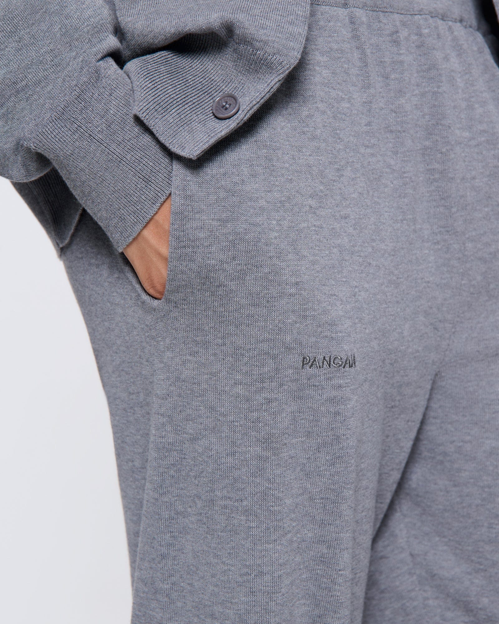 Womens DNA Knitted Straight Leg Track Pants—grey marl - Image 4