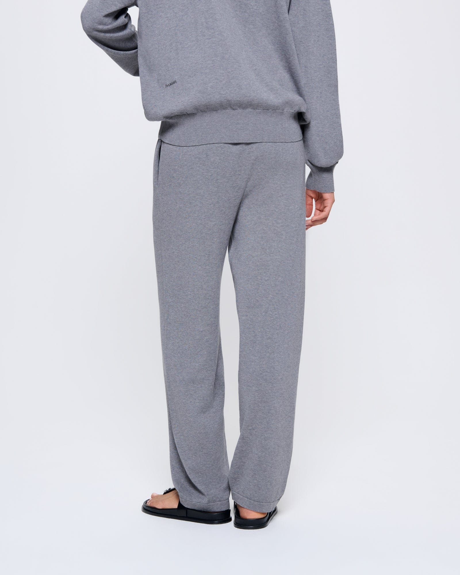 Womens DNA Knitted Straight Leg Track Pants—grey marl - Image 5