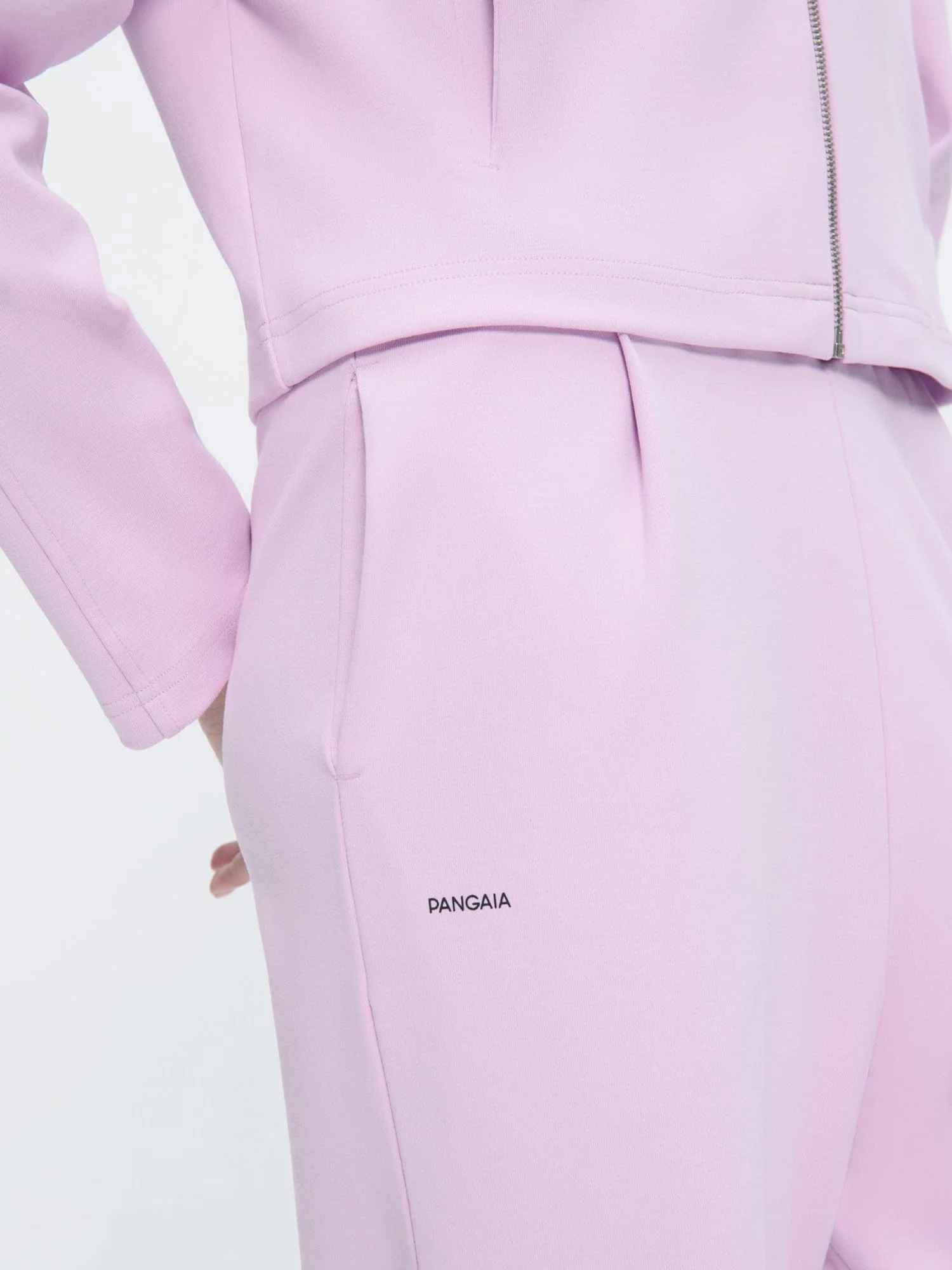 Womens Double Jersey Pleated Trousers—Crocus Purple - Image 5