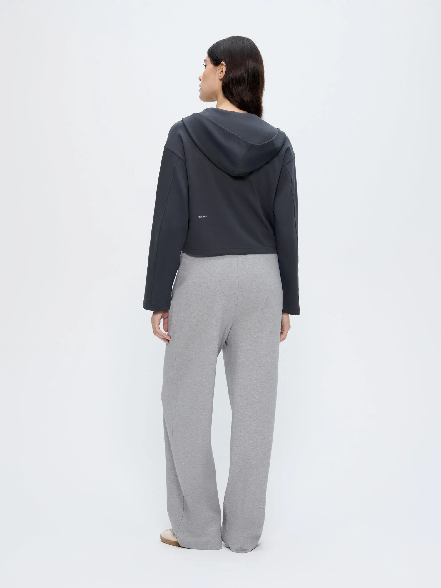 Womens Double Jersey Pleated Trousers—Grey Marl - Image 4