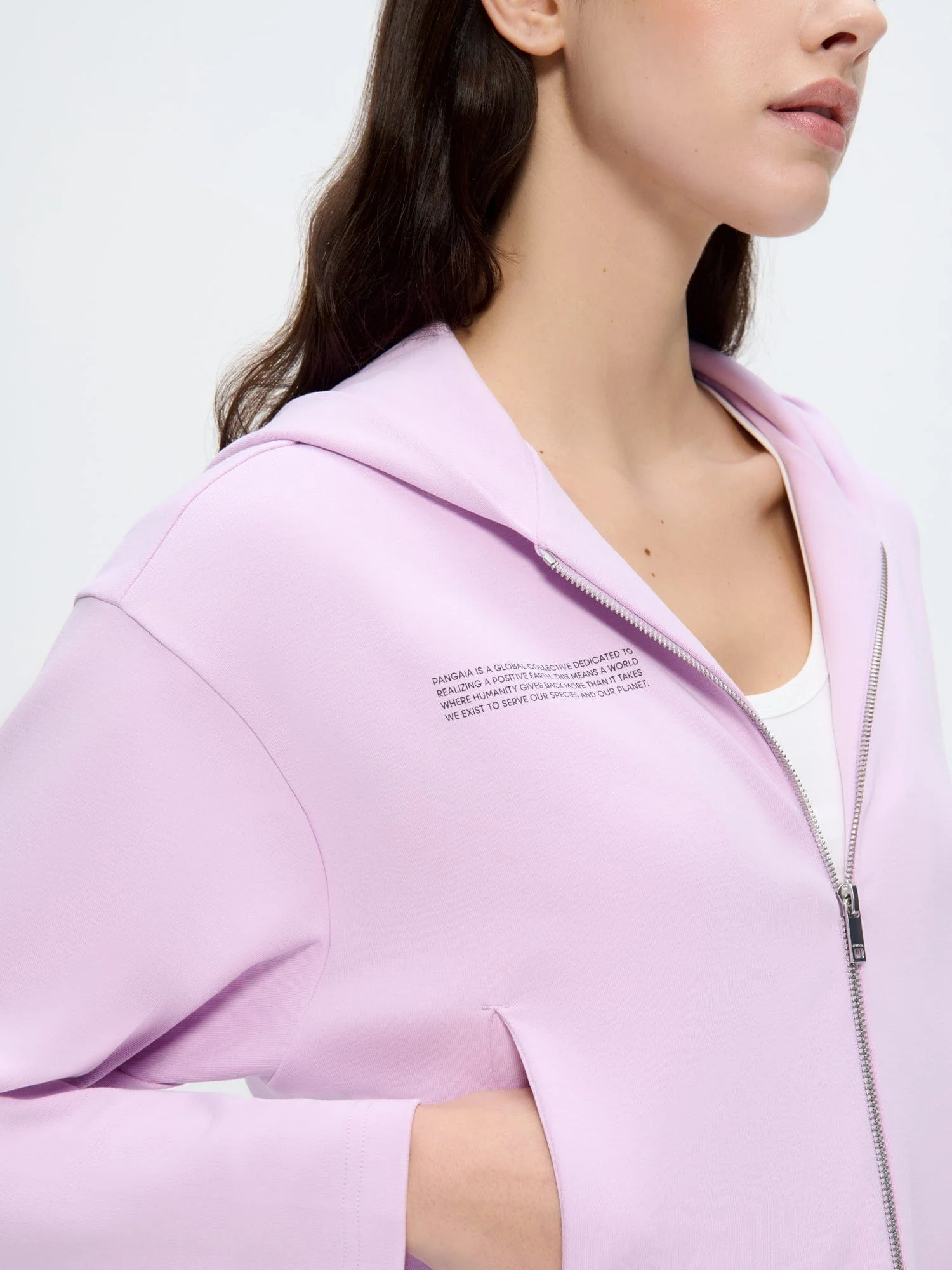 Womens Double Jersey Cropped Zip Up Hoodie—Crocus Purple - Image 4