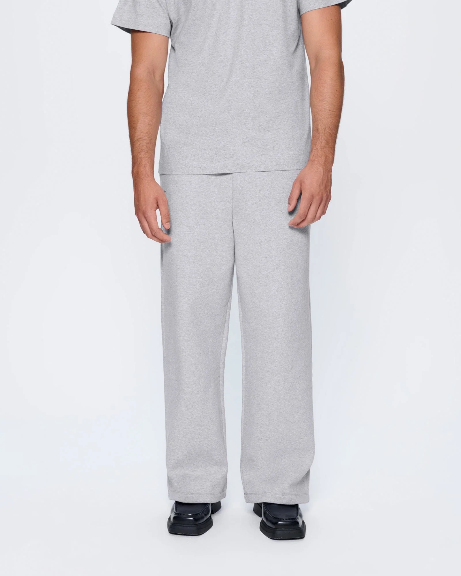 Mens 365 Heavyweight Straight Leg Track Pants—Grey Marl - Image 3