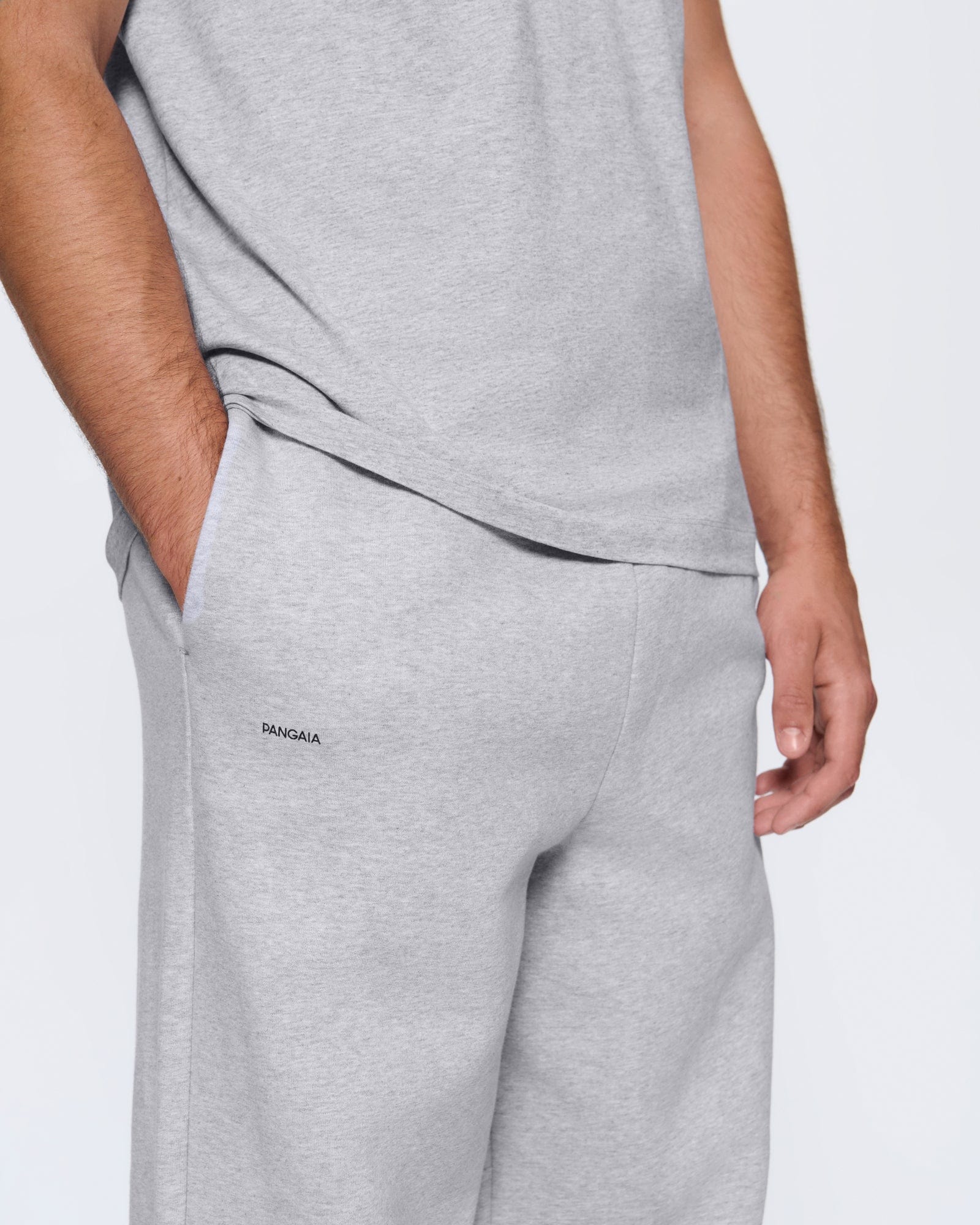 Mens 365 Heavyweight Straight Leg Track Pants—Grey Marl - Image 4