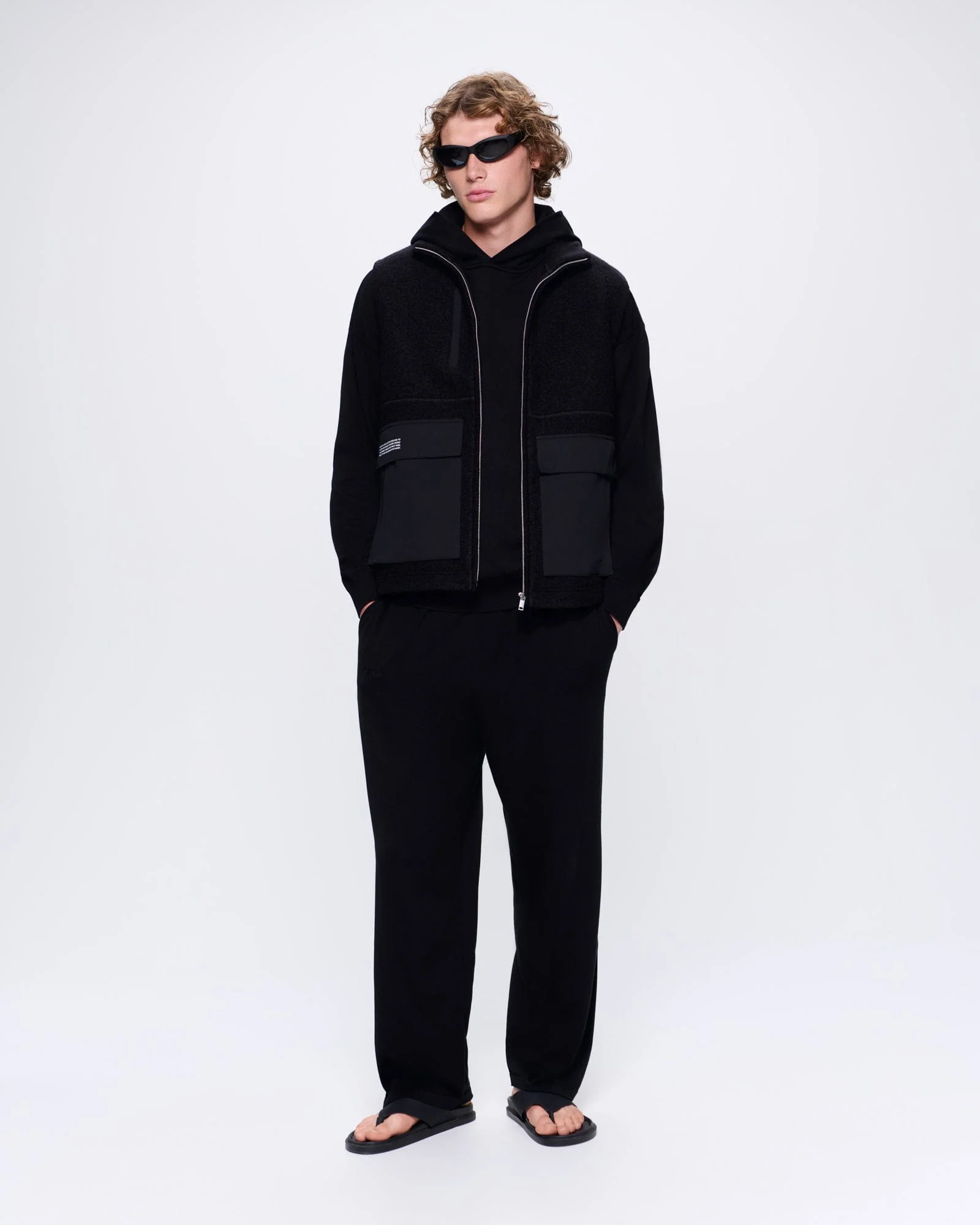 Mens DNA Knitted Hoodie—black - Image 3