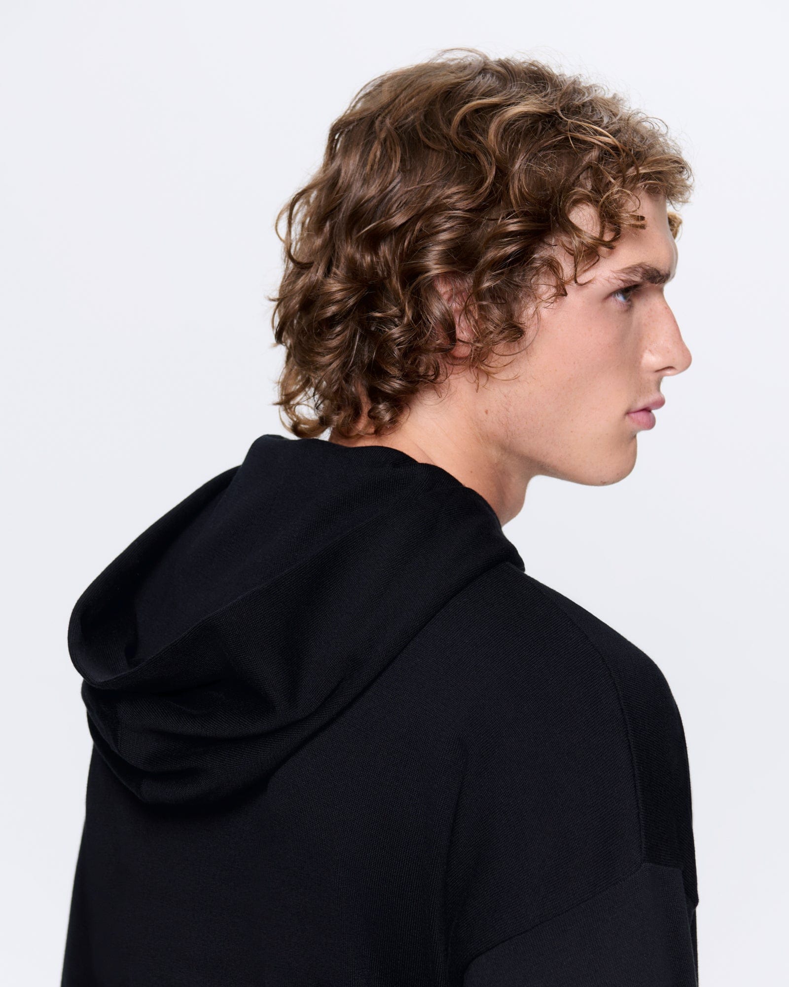 Mens DNA Knitted Hoodie—black - Image 4