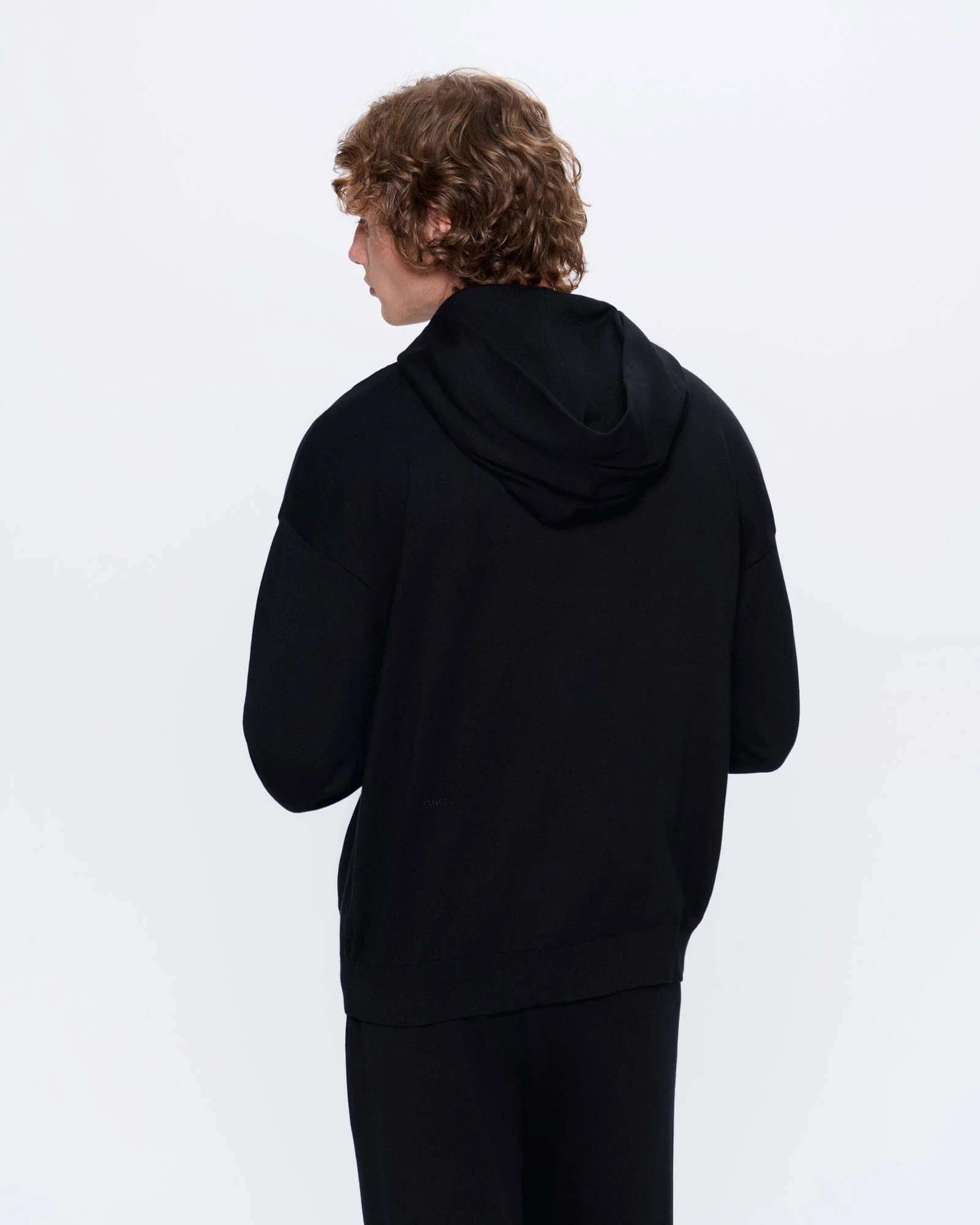 Mens DNA Knitted Hoodie—black - Image 5
