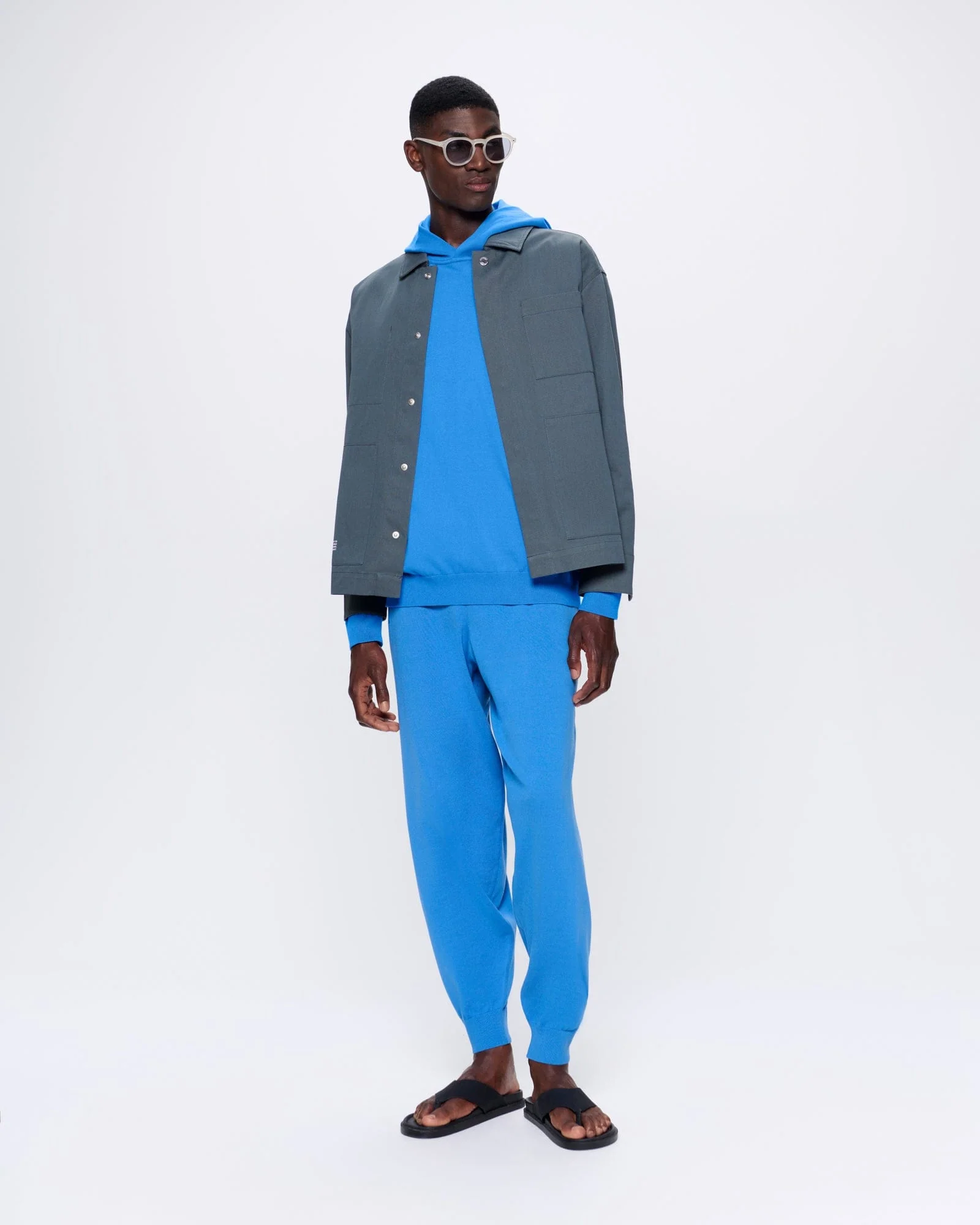 Mens DNA Knitted Hoodie—geyser blue - Image 3