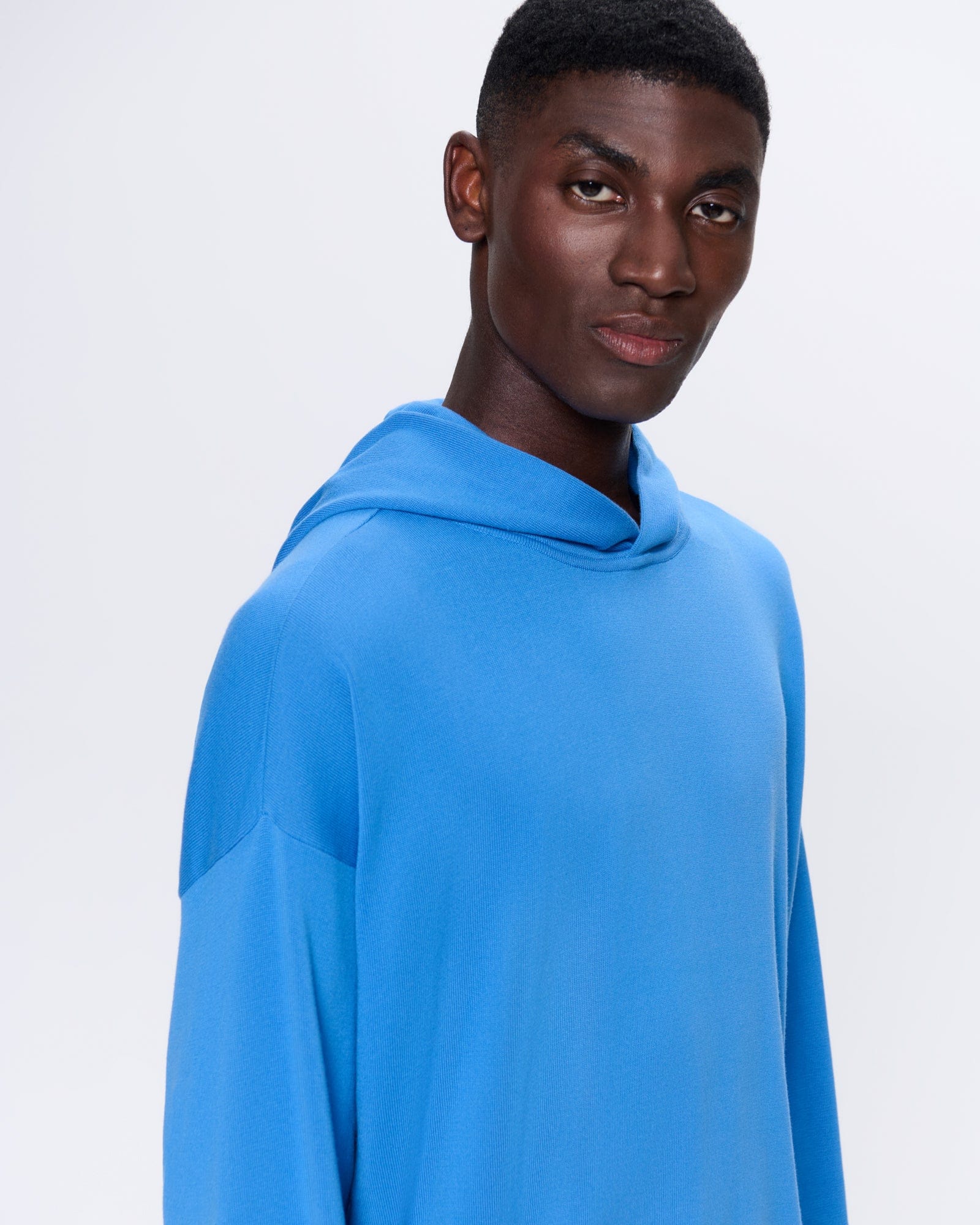 Mens DNA Knitted Hoodie—geyser blue - Image 4