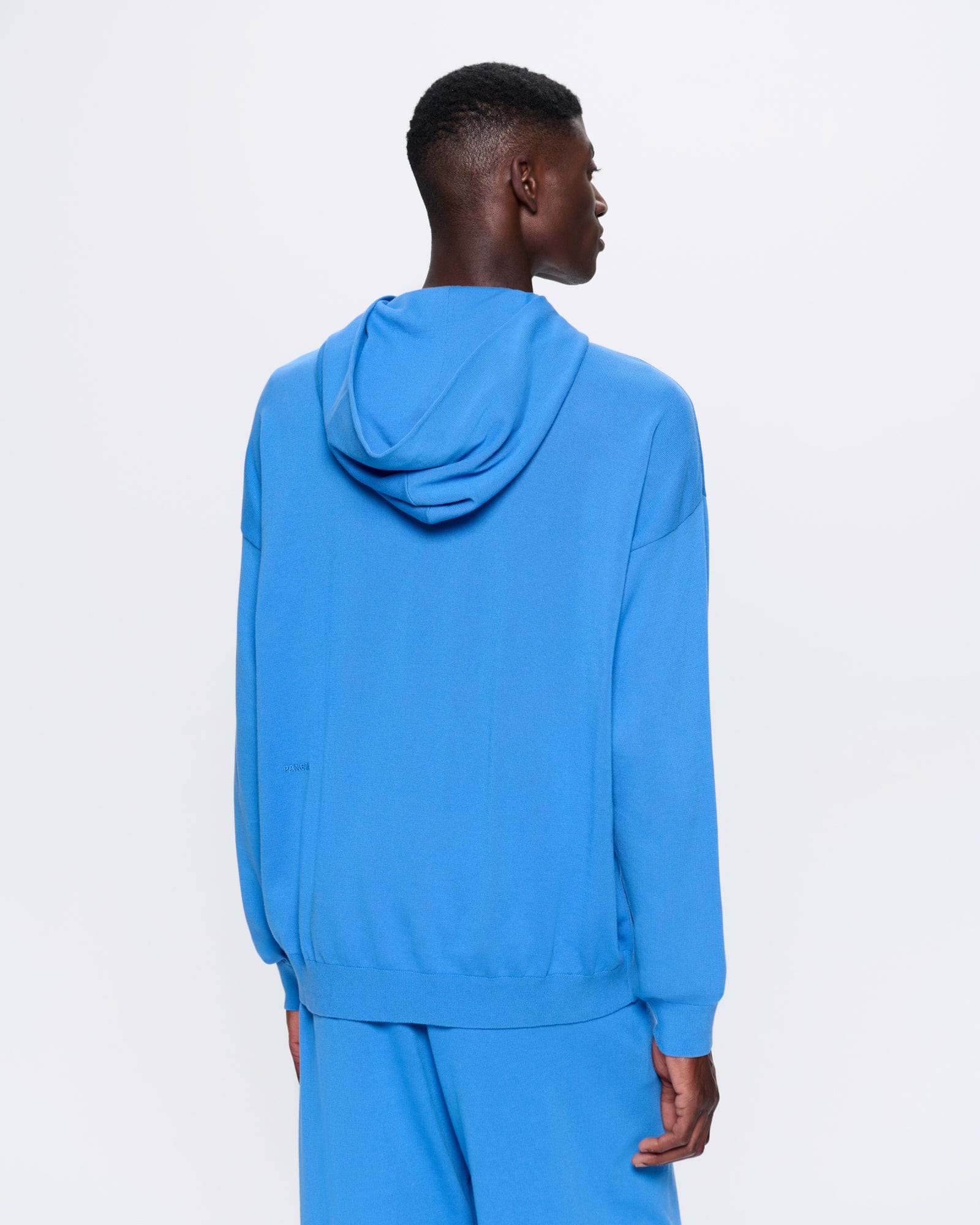 Mens DNA Knitted Hoodie—geyser blue - Image 5