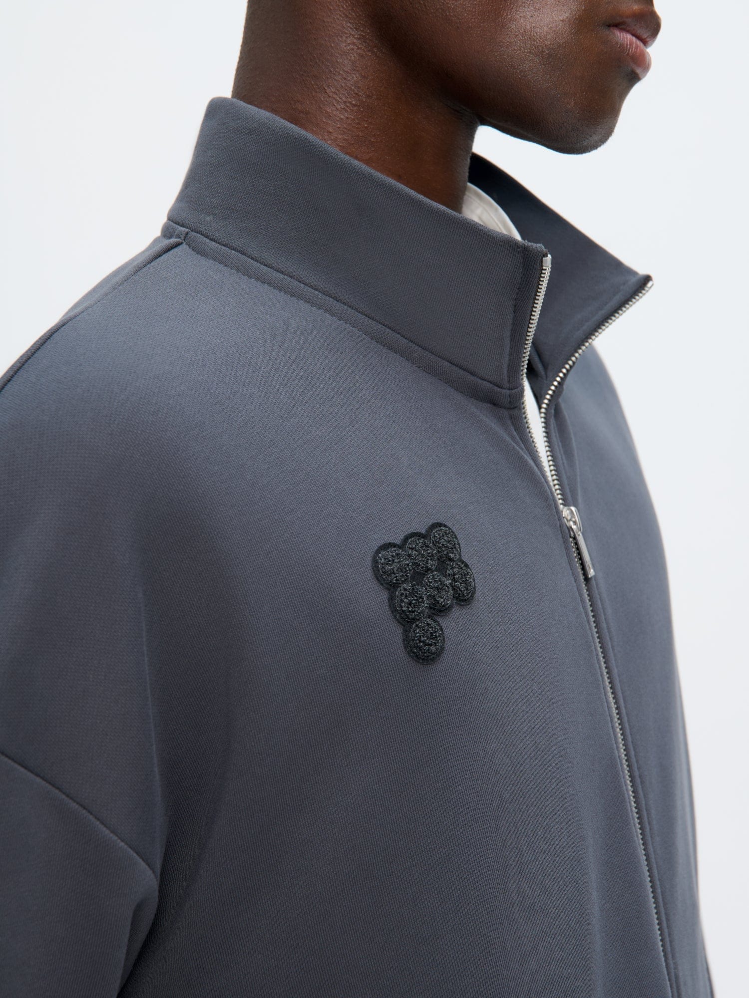 Mens Zip Up Sweatshirt—Smoked Black - Image 3