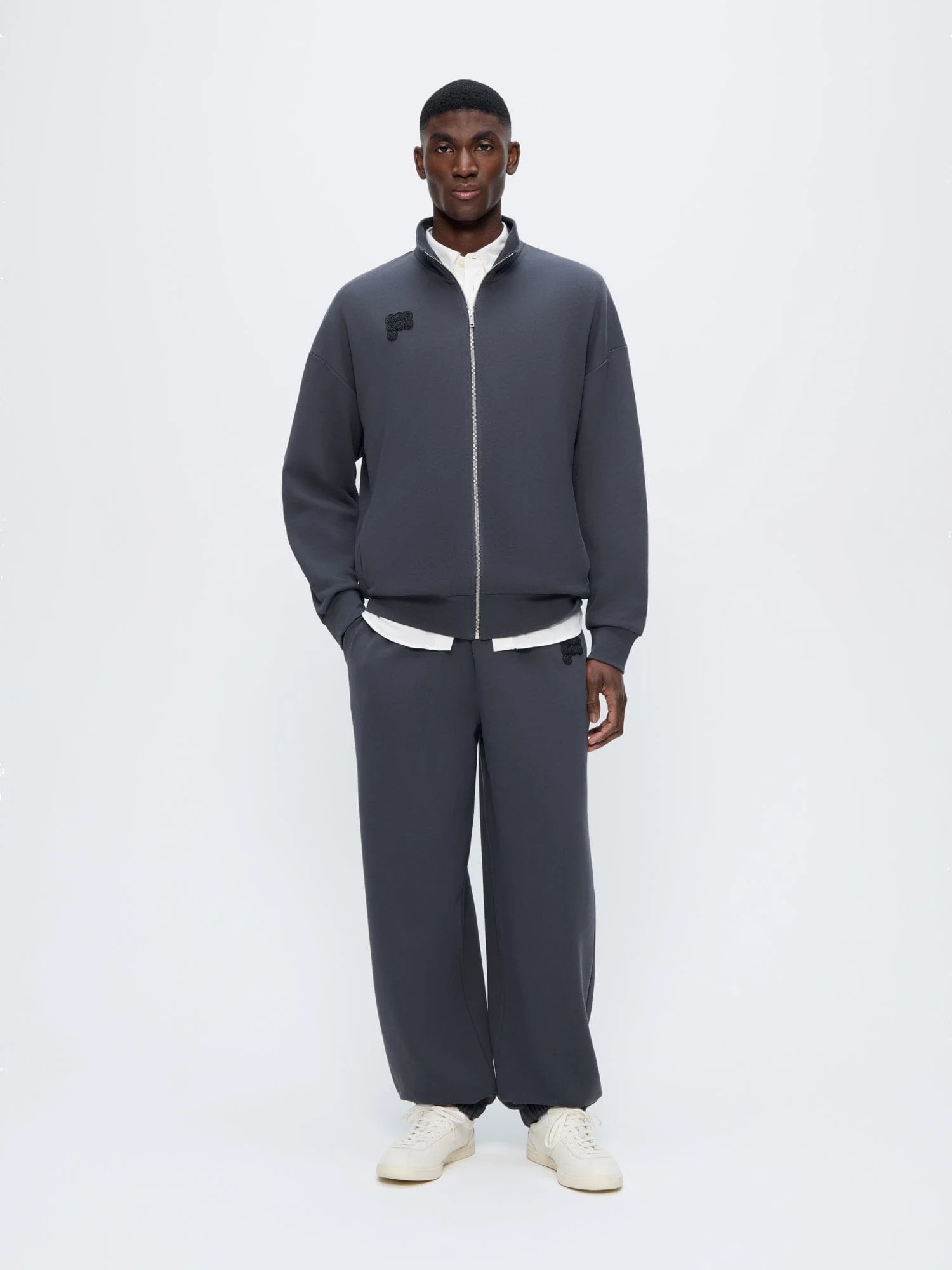 Mens Zip Up Sweatshirt—Smoked Black - Image 5