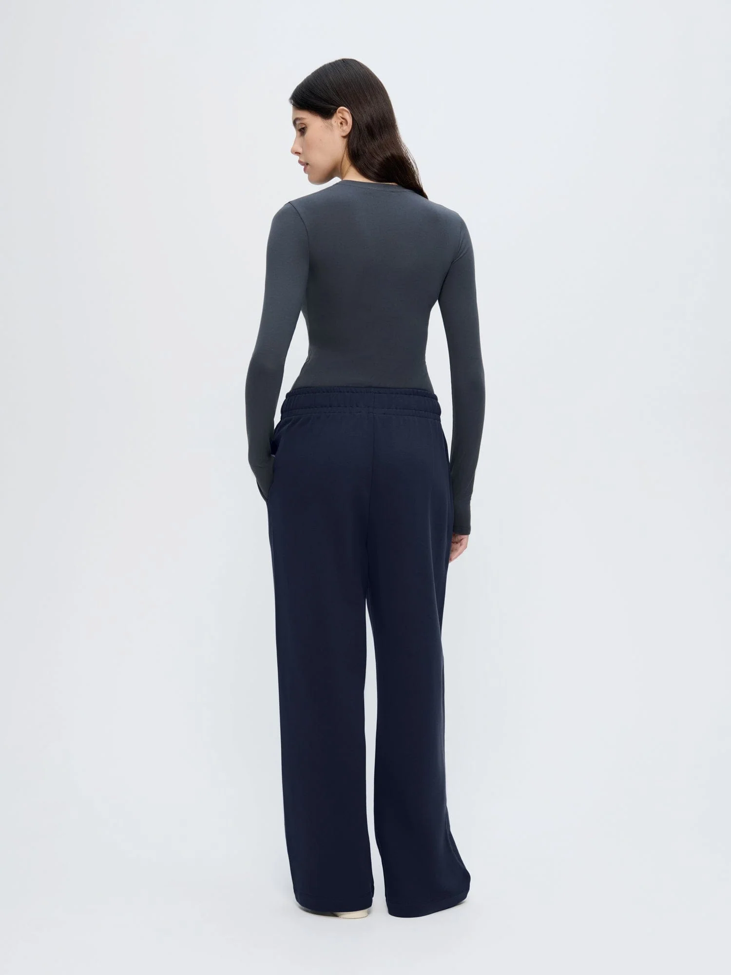 Womens Straight Leg Track Pants—Midnight Navy - Image 5