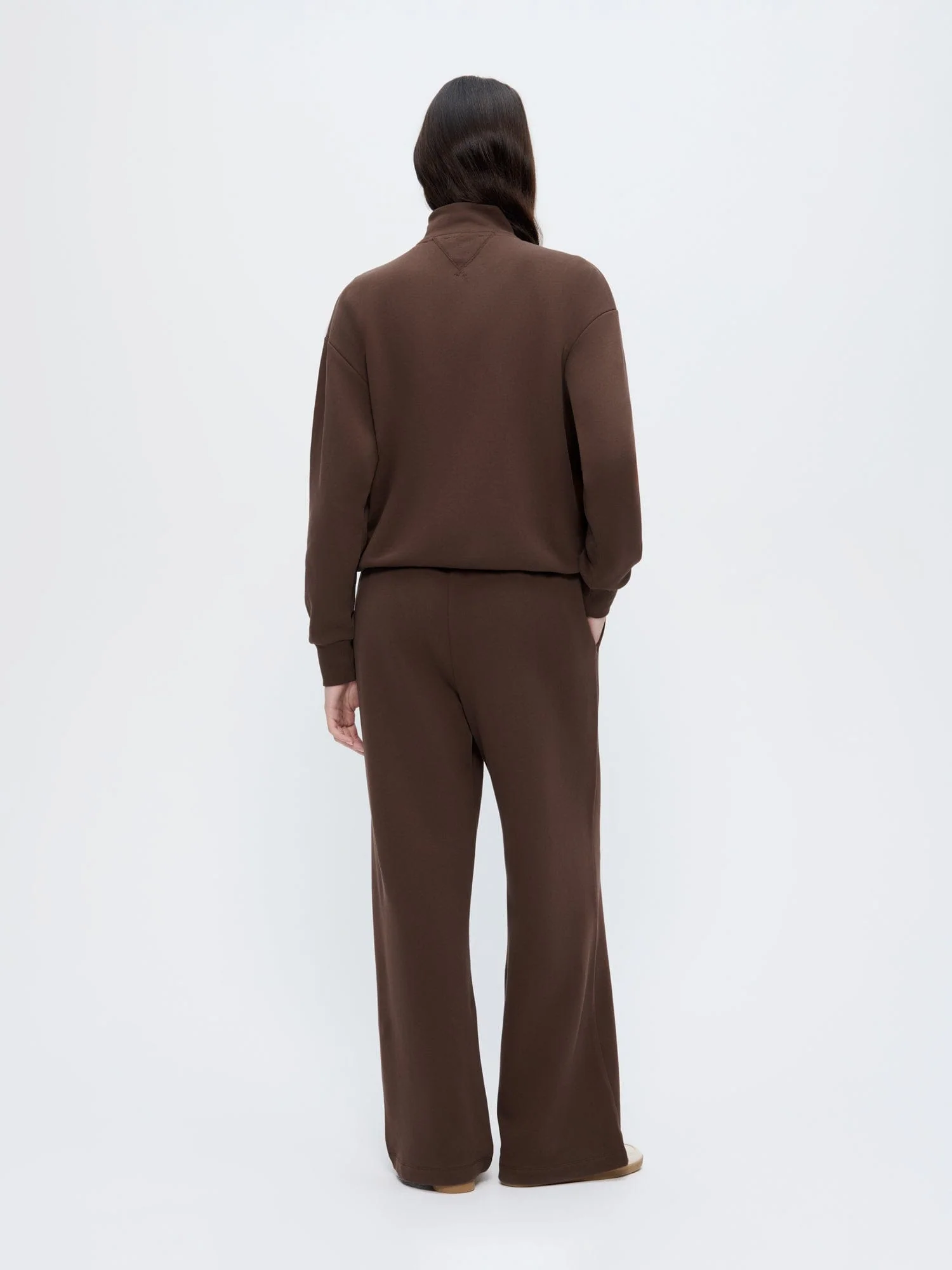 Womens Straight Leg Track Pants—Mahogany Brown - Image 3